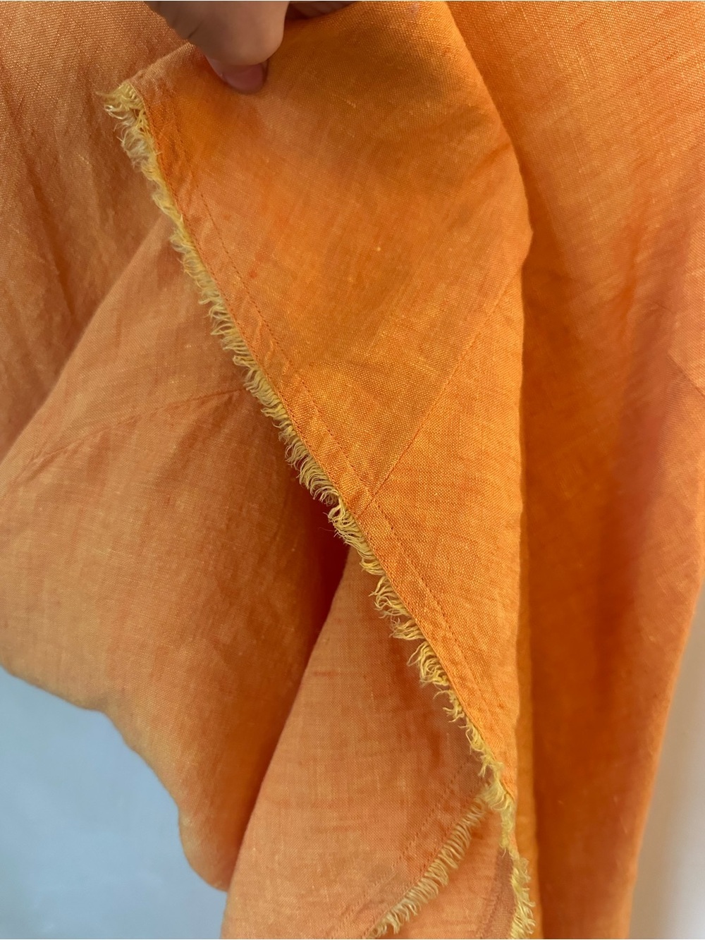 J.JILL Orange 100% Linen Sleeveless Dress Fringe Hem Size 10 Petite - Picture 4 of 4